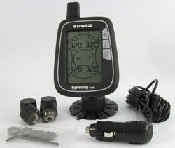 Miniatura Monitor de Presión y temperatura de neumáticos marca TYREDOG con sensores externos